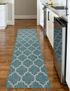 Garden Lattice Oasis Collection Area Rug - Arbor (Teal) Runner Teal  lifestyle 9