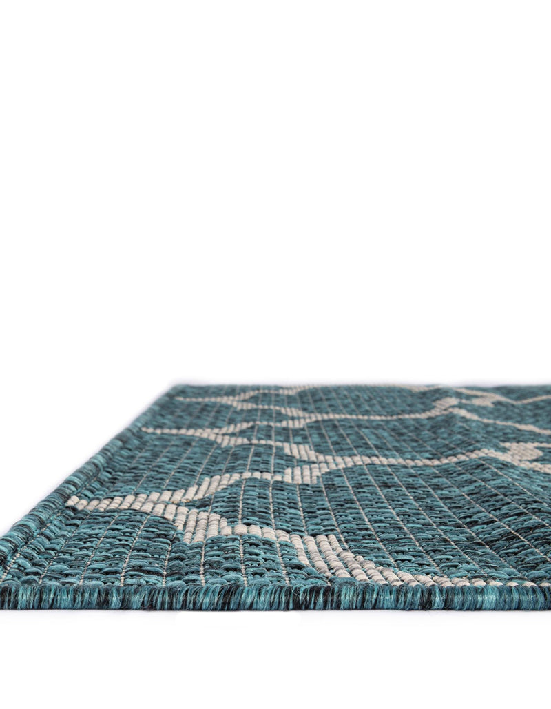 Garden Lattice Oasis Collection Area Rug - Arbor (Teal) Runner Teal  lifestyle 16