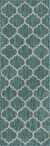 Garden Lattice Oasis Collection Area Rug - Arbor (Teal) Runner Teal Main