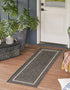 Terrace Fringe Collection Area Rug - Veranda (Black)