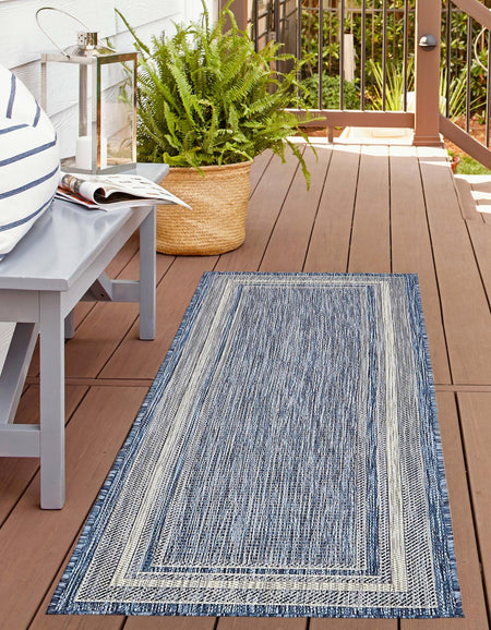 Terrace Fringe Collection Area Rug - Veranda (Blue)