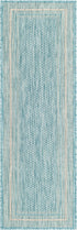 Terrace Fringe Collection Area Rug - Veranda (Aquamarine)