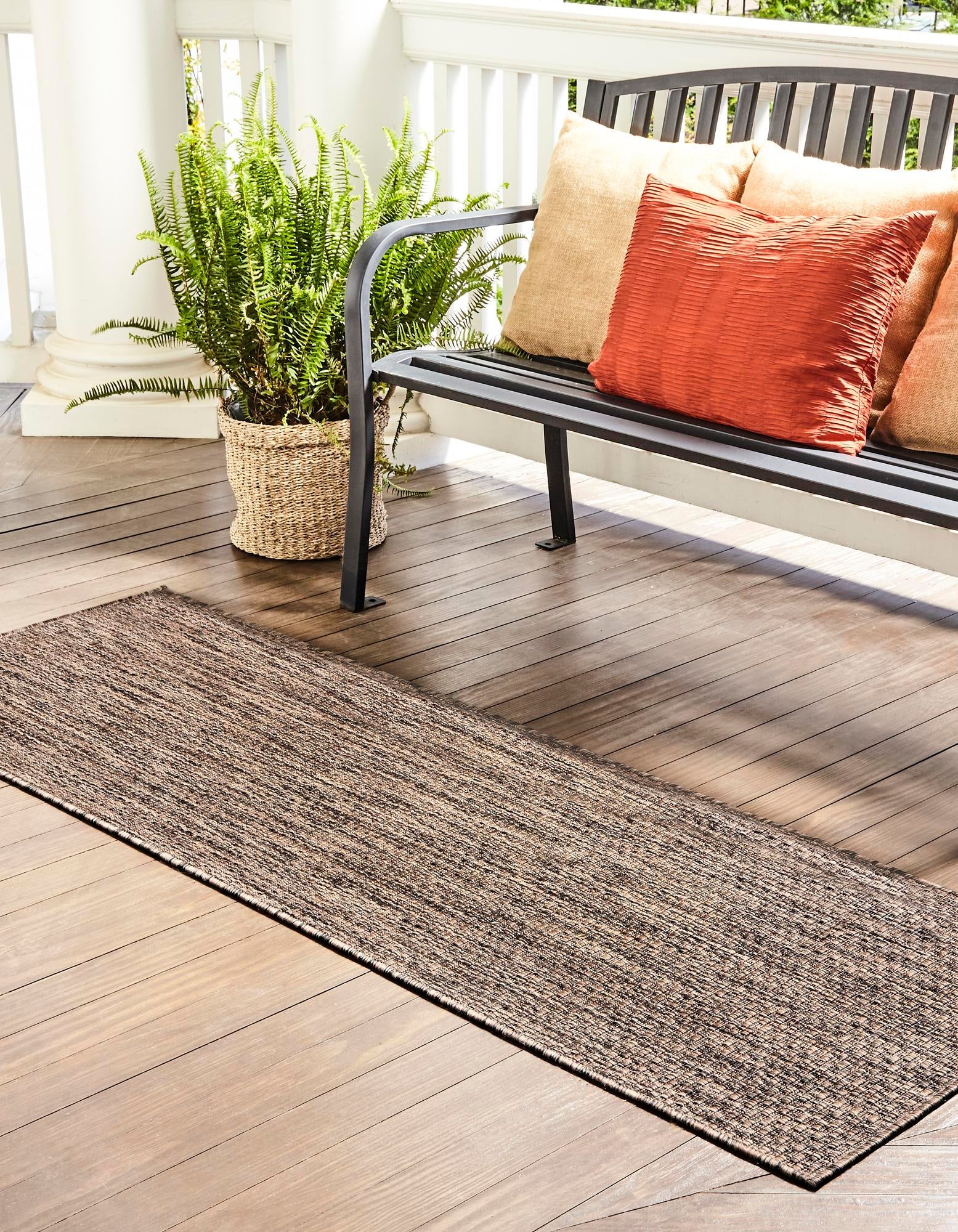 Seaside Serenity Collection Area Rug - Veranda (Light Brown)