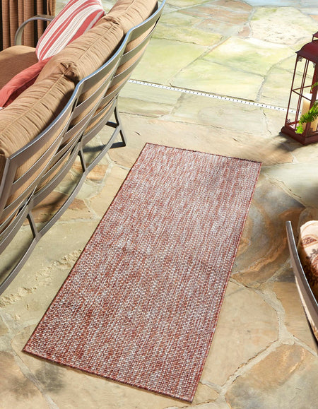 Seaside Serenity Collection Area Rug - Veranda (Rust Red)