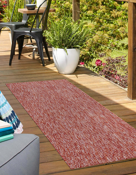 Seaside Serenity Collection Area Rug - Veranda (Rust Red)