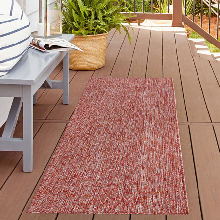 Seaside Serenity Collection Area Rug - Veranda (Rust Red)