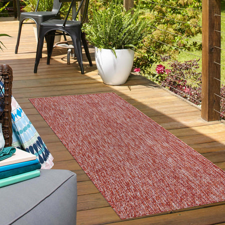 Seaside Serenity Collection Area Rug - Veranda (Rust Red)