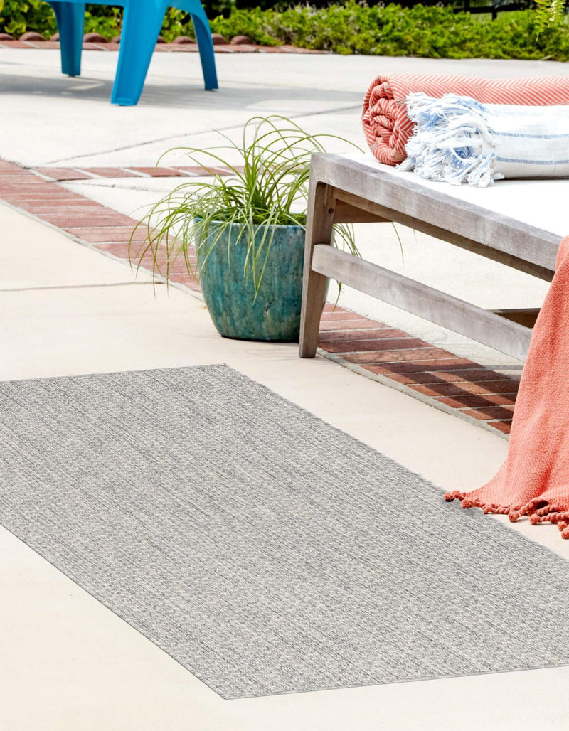 Patio Perfection Collection Area Rug - Veranda (Light Gray) Runner Light Gray  lifestyle 4