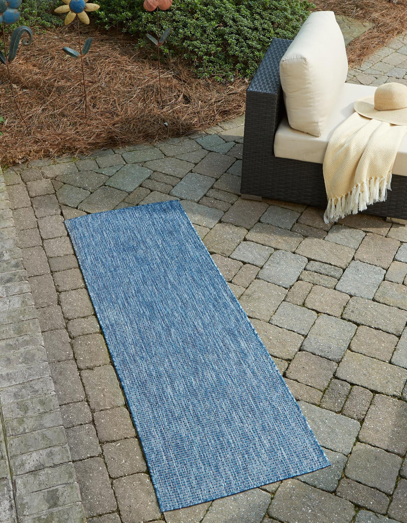 Patio Perfection Collection Area Rug - Veranda (Blue) Runner Blue  lifestyle 0