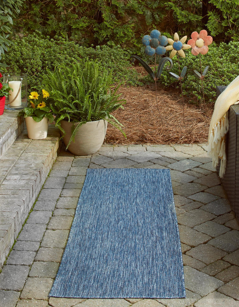 Patio Perfection Collection Area Rug - Veranda (Blue) Runner Blue  lifestyle 2