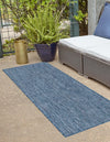 Patio Perfection Collection Area Rug - Veranda (Blue) Runner Blue  lifestyle 3