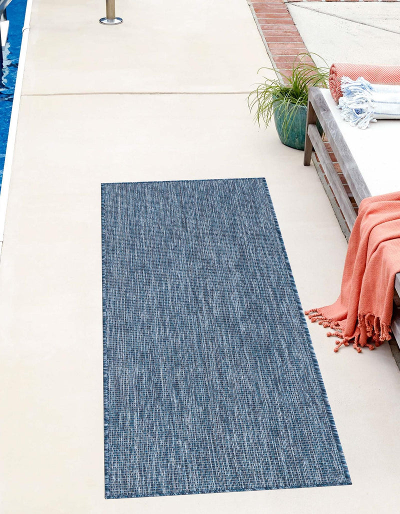 Patio Perfection Collection Area Rug - Veranda (Blue) Runner Blue  lifestyle 4