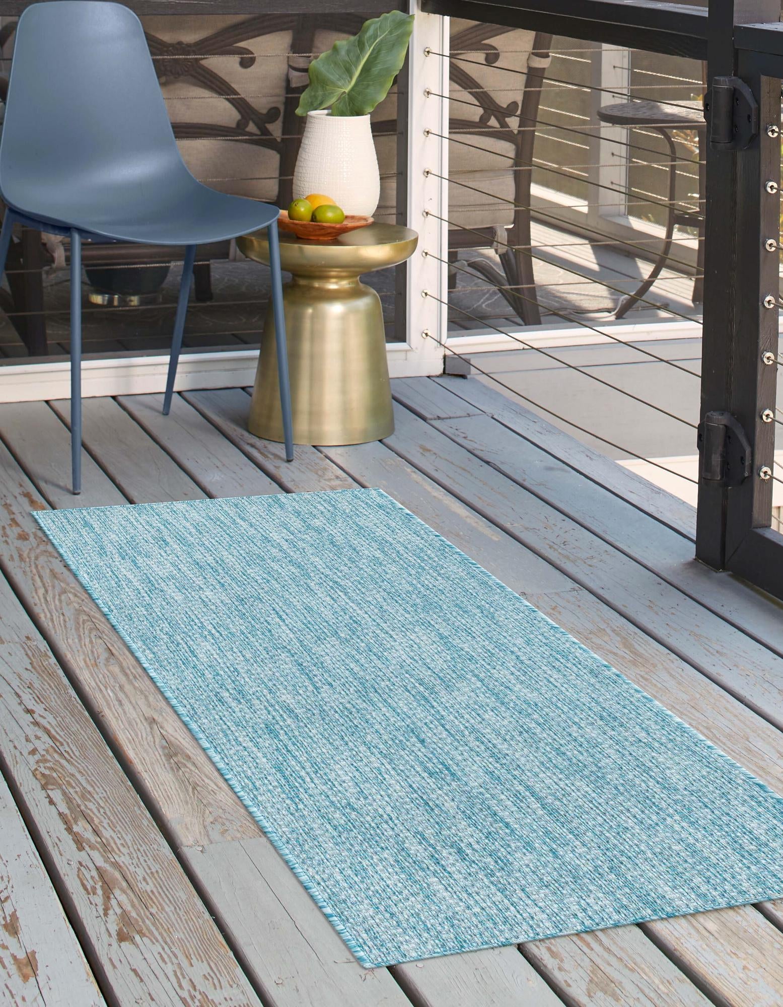 Seaside Serenity Collection Area Rug - Veranda (Aquamarine)