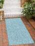 Seaside Serenity Collection Area Rug - Veranda (Aquamarine)