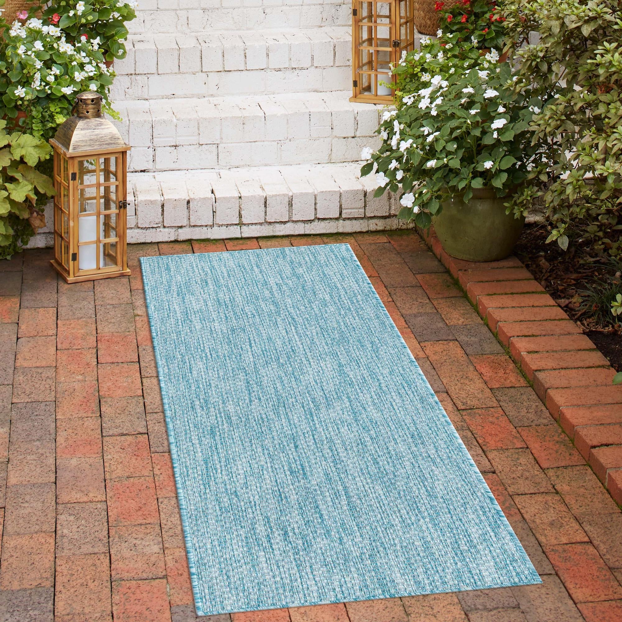 Seaside Serenity Collection Area Rug - Veranda (Aquamarine)