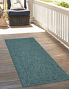 Patio Perfection Collection Area Rug - Veranda (Teal) Runner Teal  lifestyle 4