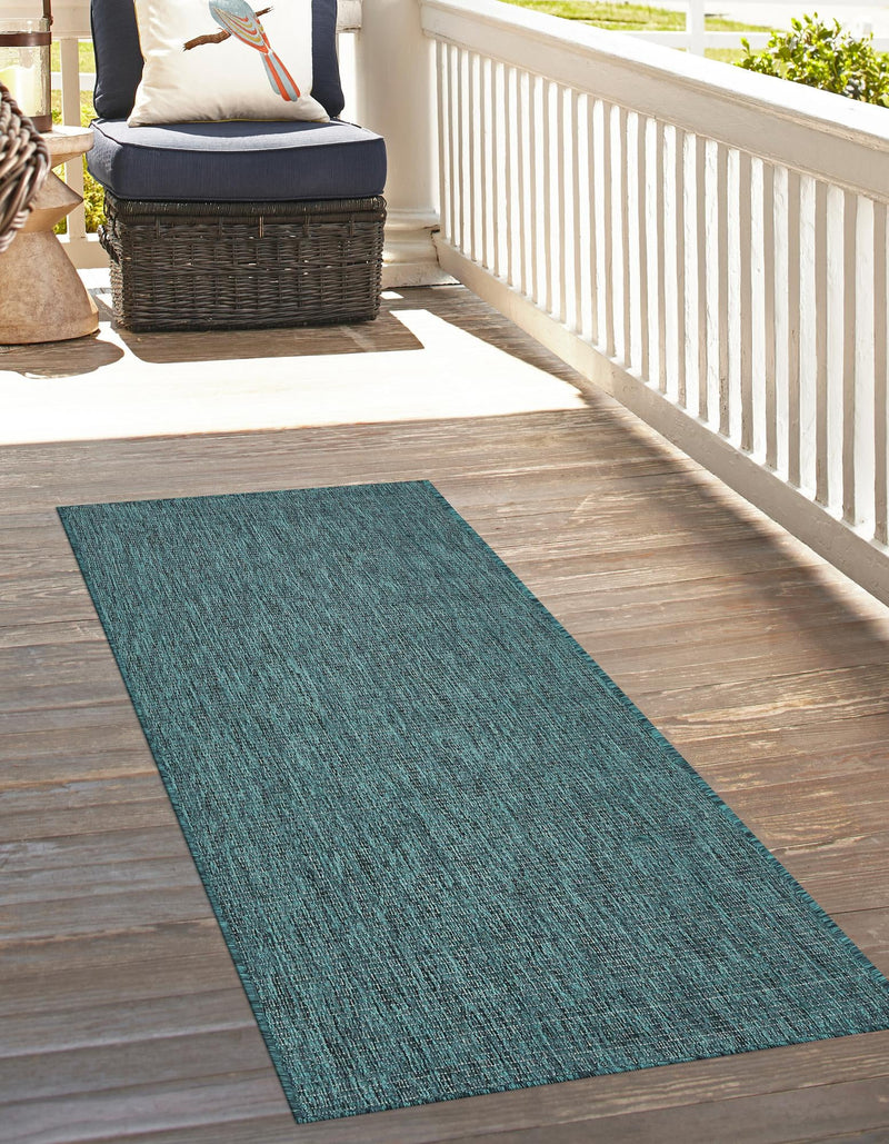 Patio Perfection Collection Area Rug - Veranda (Teal) Runner Teal  lifestyle 4