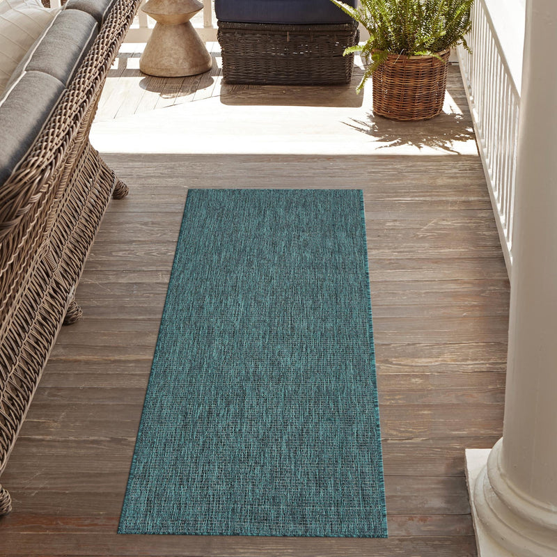 Patio Perfection Collection Area Rug - Veranda (Teal) Runner Teal  lifestyle 27