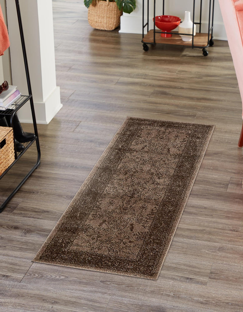 Horizon Collection Area Rug -  Apex (Brown) Runner Brown  lifestyle 37