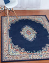 Tabriz Tapestry Collection Area Rug - Azerbaijan (Navy Blue) Rectangle Navy Blue  lifestyle 3