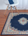 Tabriz Tapestry Collection Area Rug - Azerbaijan (Navy Blue) Rectangle Navy Blue  lifestyle 4