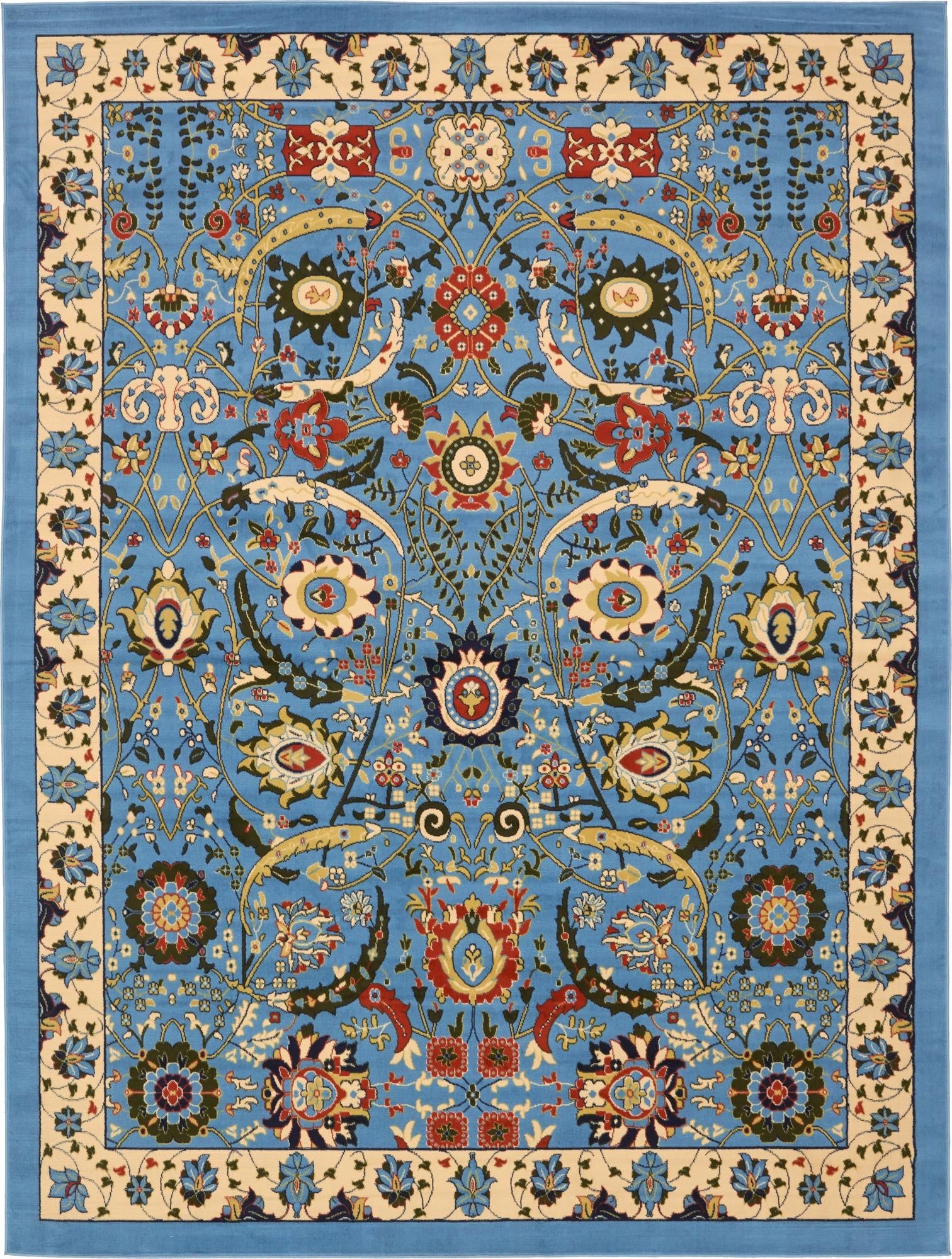 Tabriz Tapestry Collection Area Rug - Sahand (Blue)