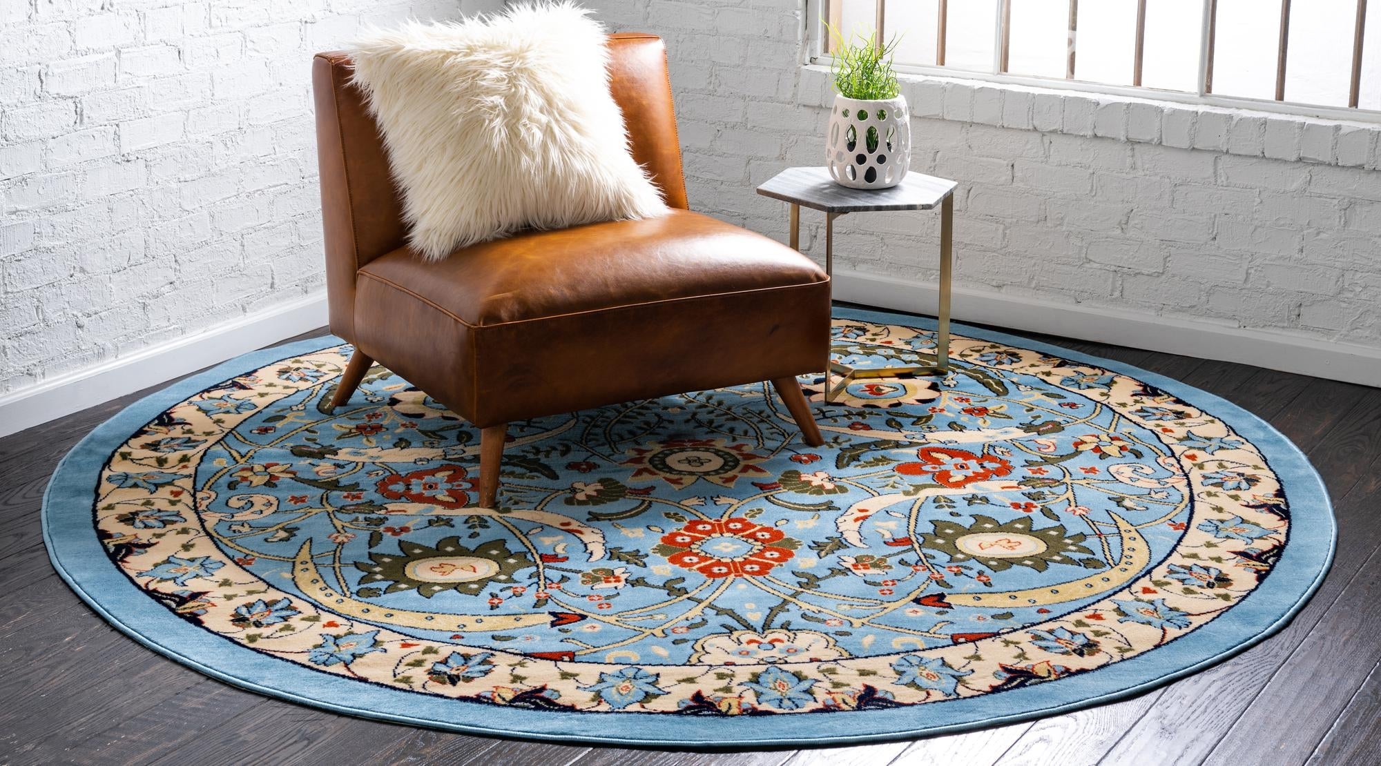 Tabriz Tapestry Collection Area Rug - Sahand (Blue)