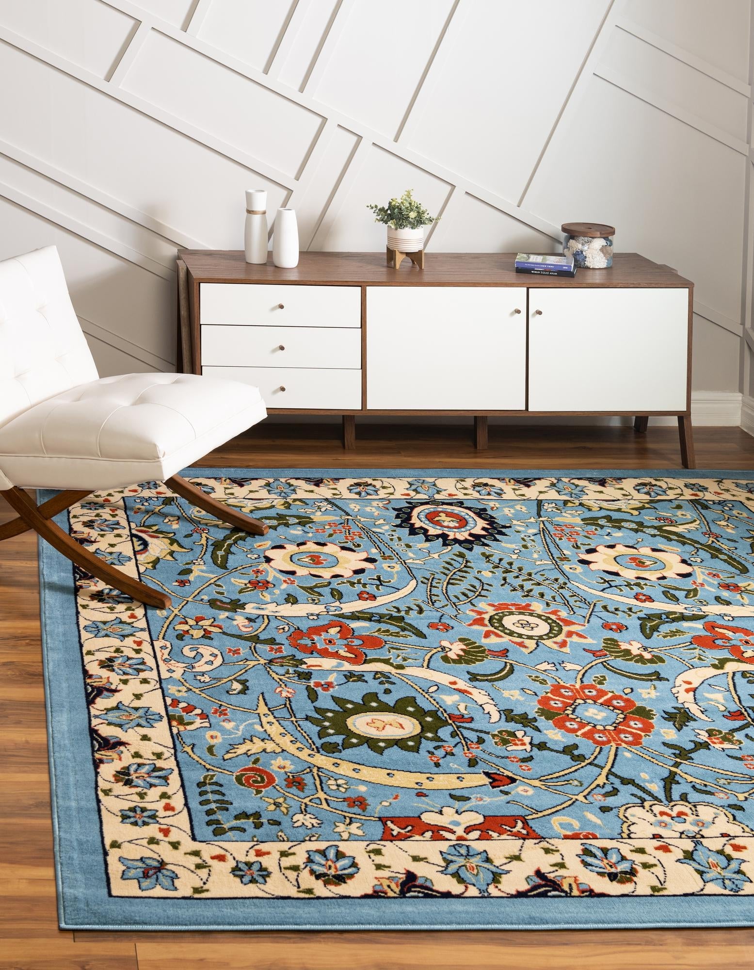 Tabriz Tapestry Collection Area Rug - Sahand (Blue)