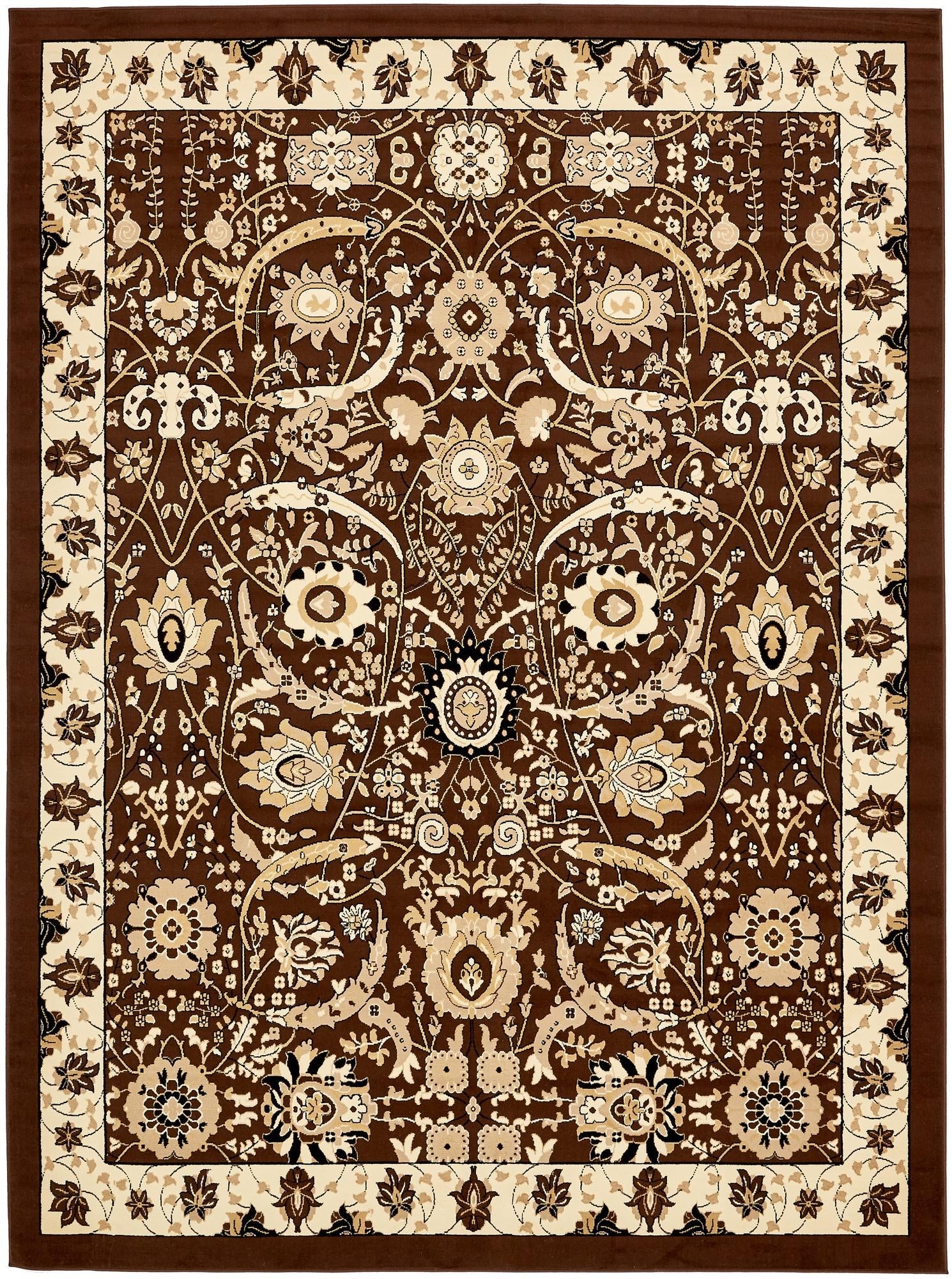 Tabriz Tapestry Collection Area Rug - Sahand (Brown)