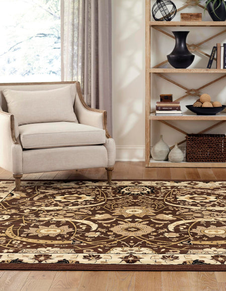 Tabriz Tapestry Collection Area Rug - Sahand (Brown)