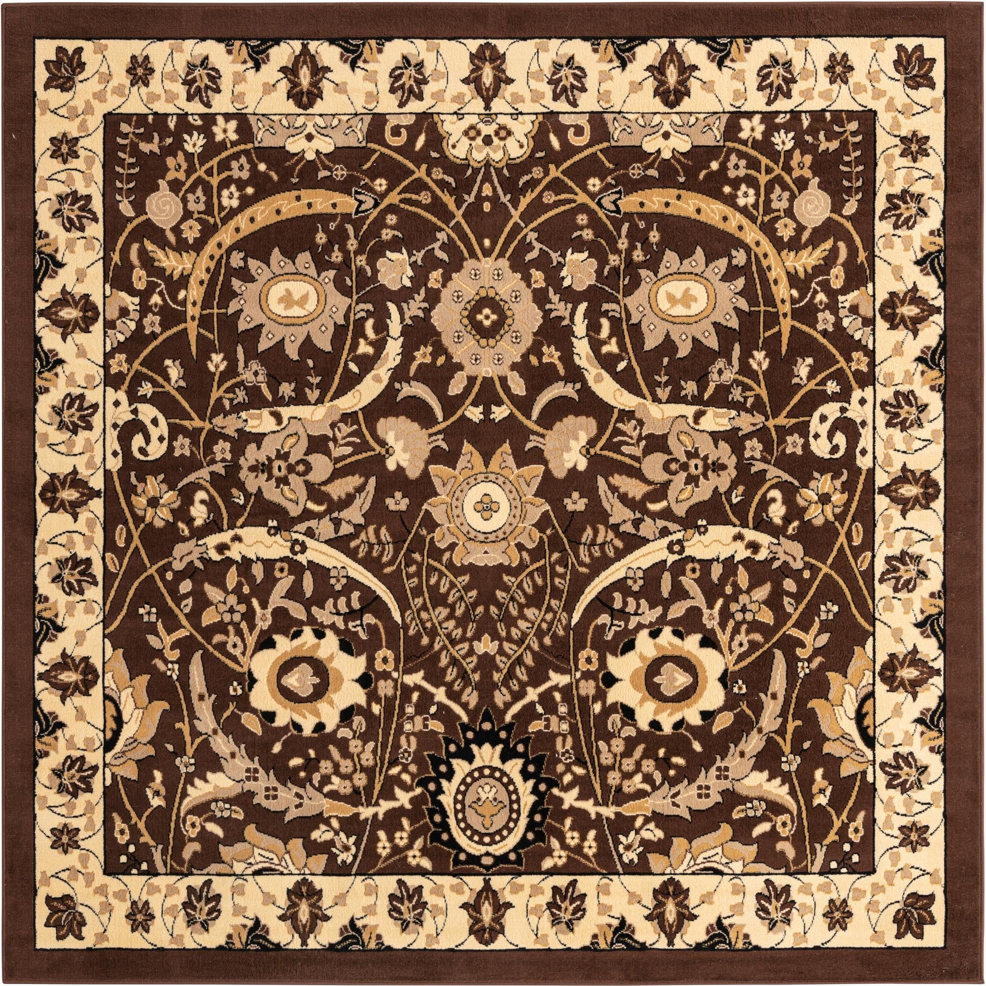 Tabriz Tapestry Collection Area Rug - Sahand (Brown)