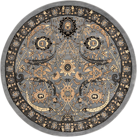 Tabriz Tapestry Collection Area Rug - Sahand (Dark Gray)