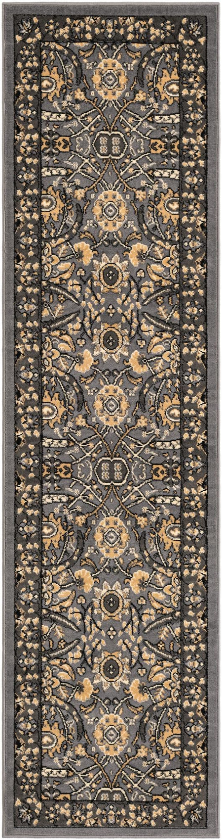 Tabriz Tapestry Collection Area Rug - Sahand (Dark Gray)