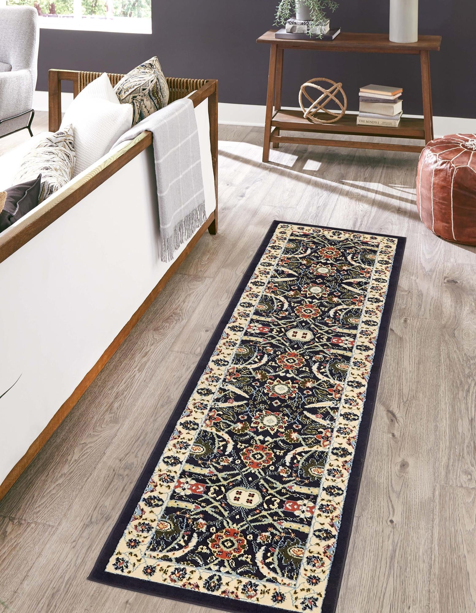 Tabriz Tapestry Collection Area Rug - Sahand (Navy Blue)