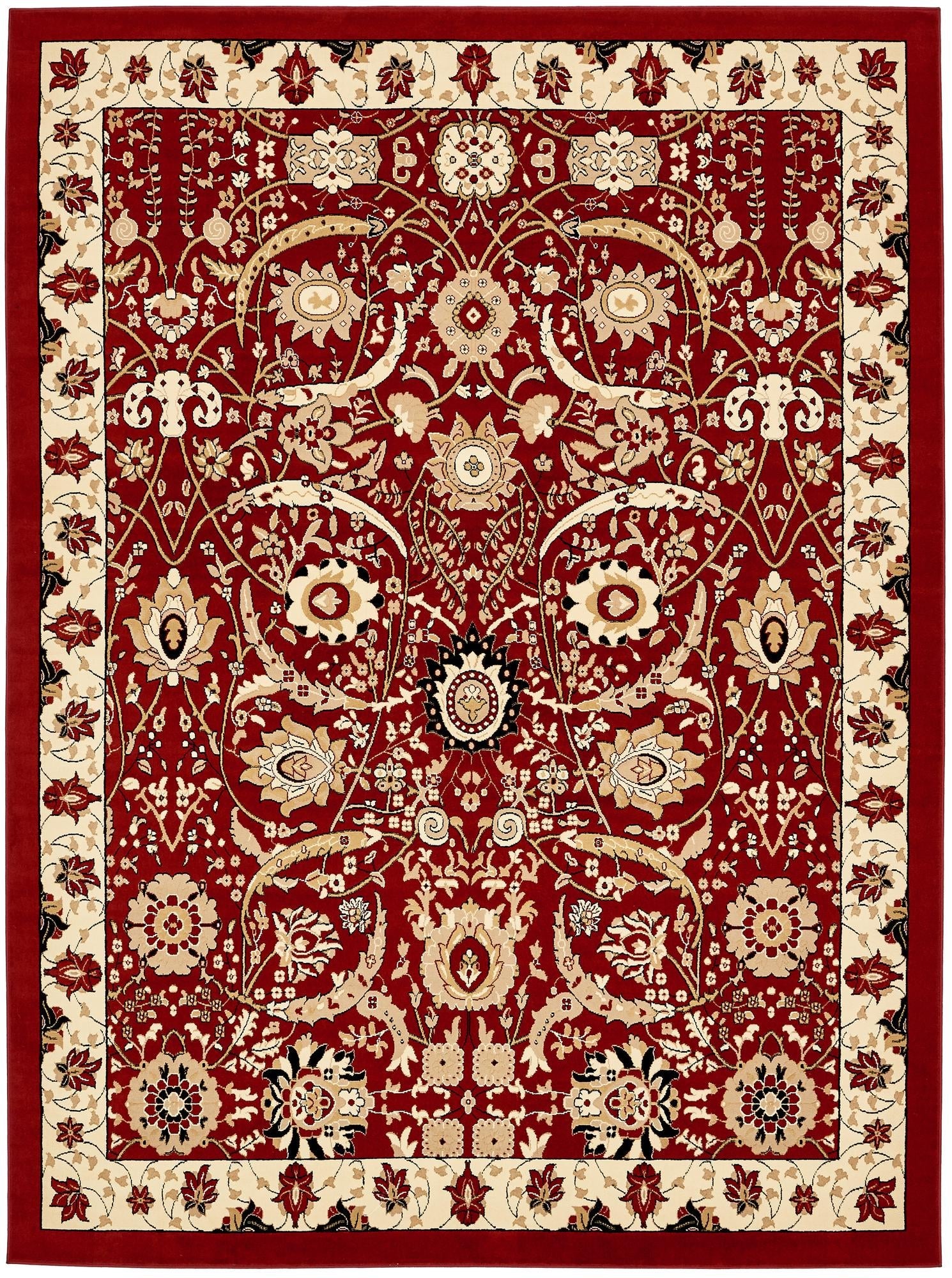 Tabriz Tapestry Collection Area Rug - Sahand (Red)