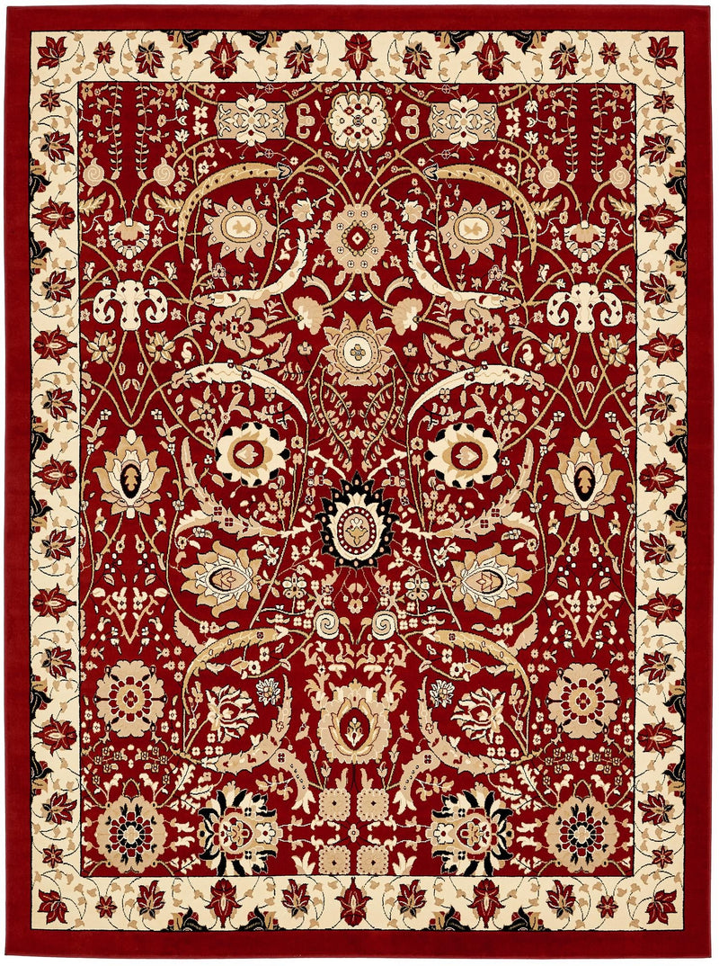 Tabriz Tapestry Collection Area Rug - Sahand (Red) Rectangle Red Main