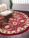 Tabriz Tapestry Collection Area Rug - Sahand (Red) Round Red  lifestyle 13