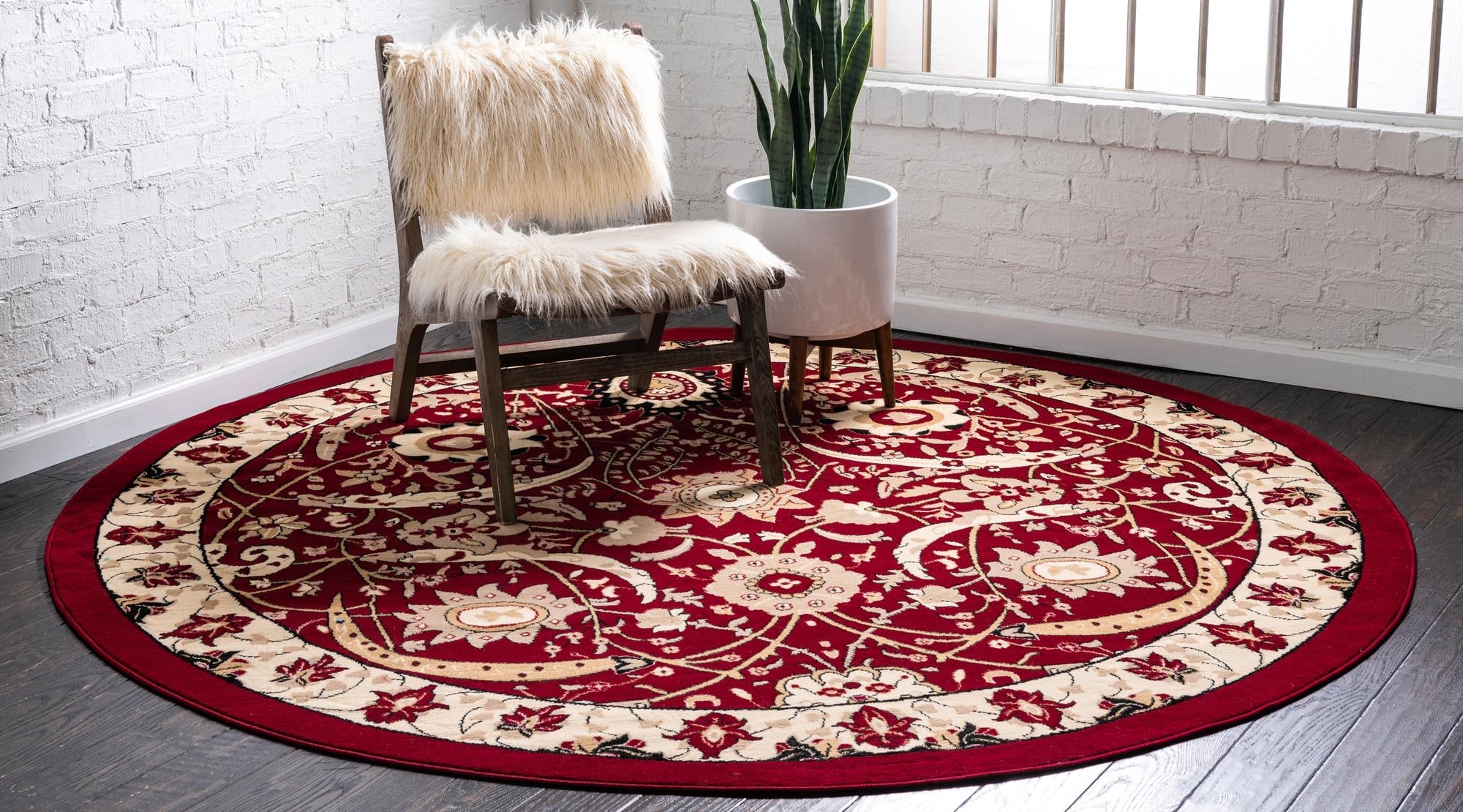 Tabriz Tapestry Collection Area Rug - Sahand (Red)