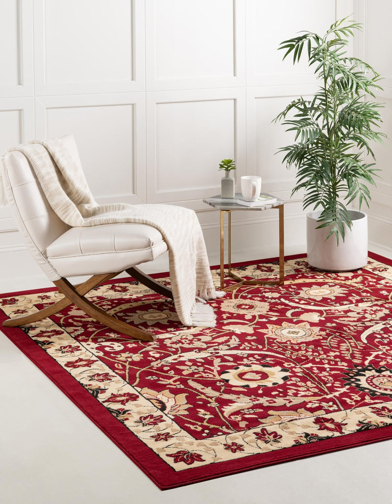 Tabriz Tapestry Collection Area Rug - Sahand (Red) Square Red  lifestyle 17