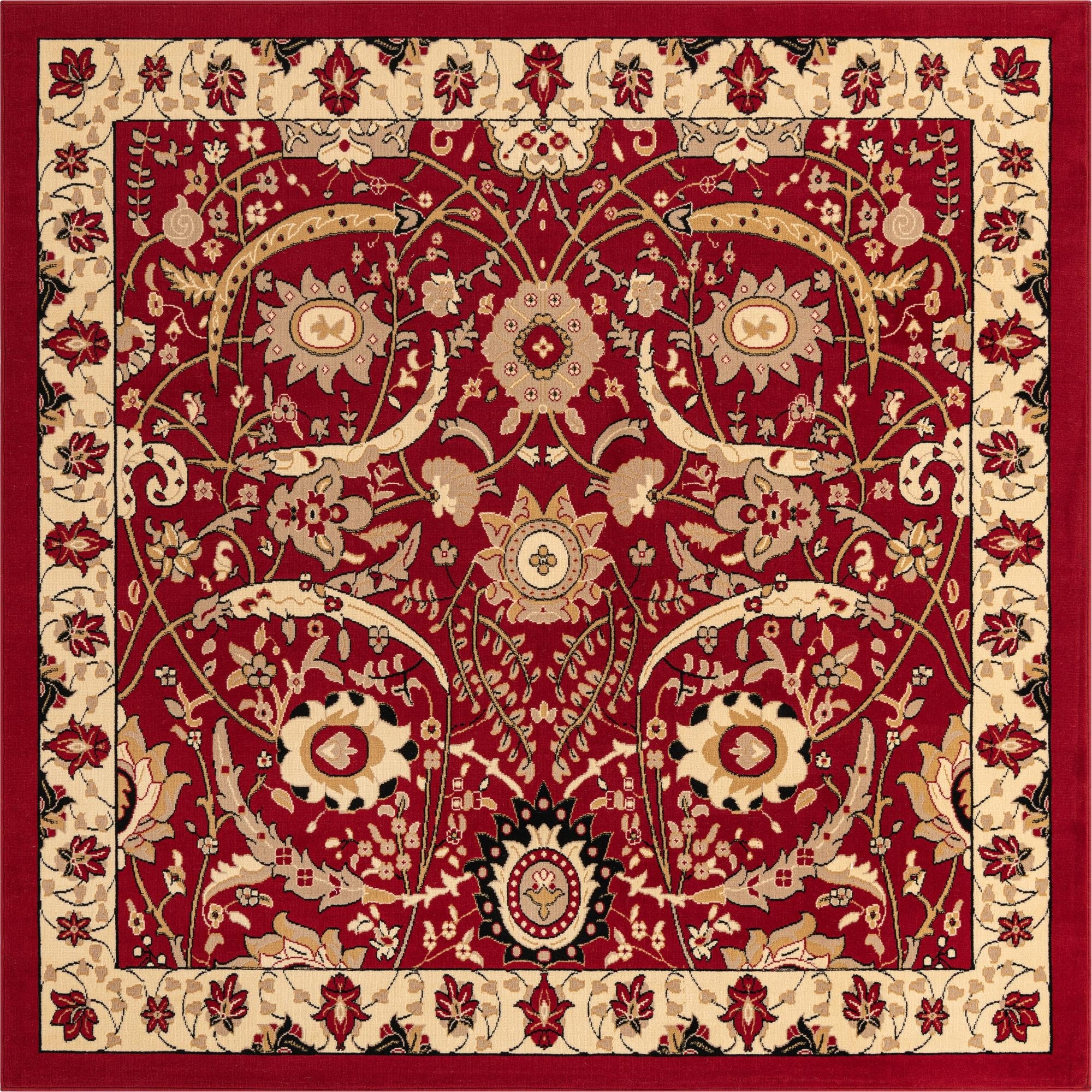 Tabriz Tapestry Collection Area Rug - Sahand (Red)