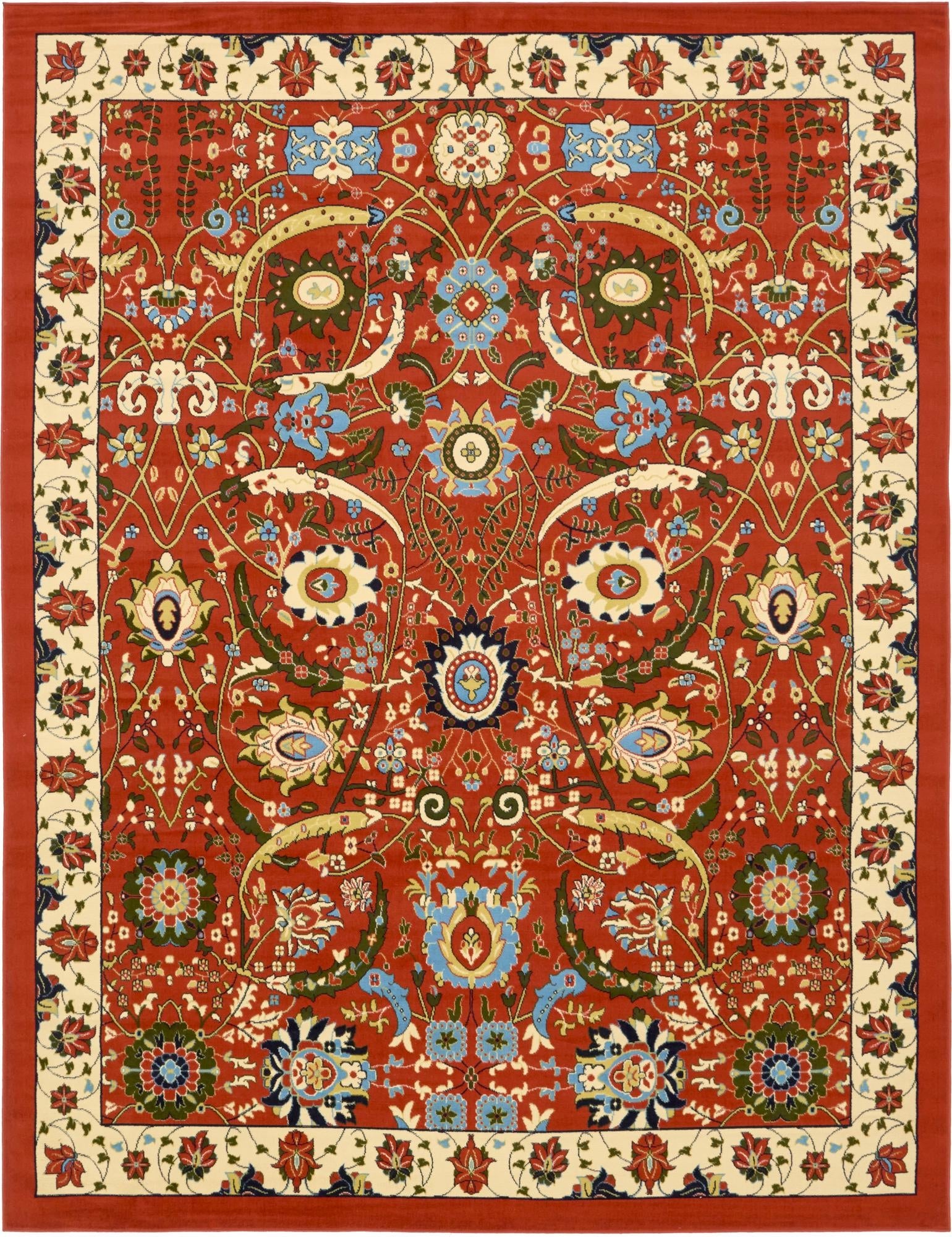 Tabriz Tapestry Collection Area Rug - Sahand (Terracotta)