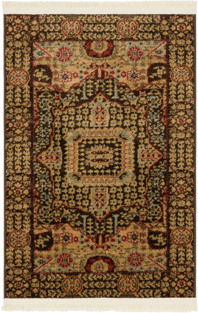 Ottoman Elegance Collection Area Rug - Sultan Rectangle Brown  lifestyle 2