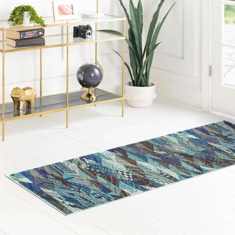 Sedona Vista Collection Area Rug -  Yucca Runner Blue  lifestyle 67