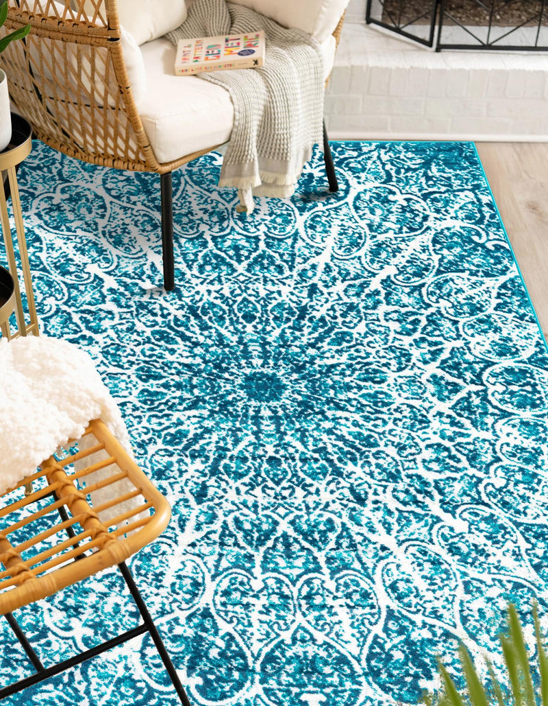 Riviera Elegance Collection Area Rug -  Eze Rectangle Turquoise  lifestyle 22