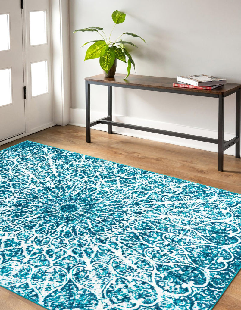 Riviera Elegance Collection Area Rug -  Eze Rectangle Turquoise  lifestyle 25