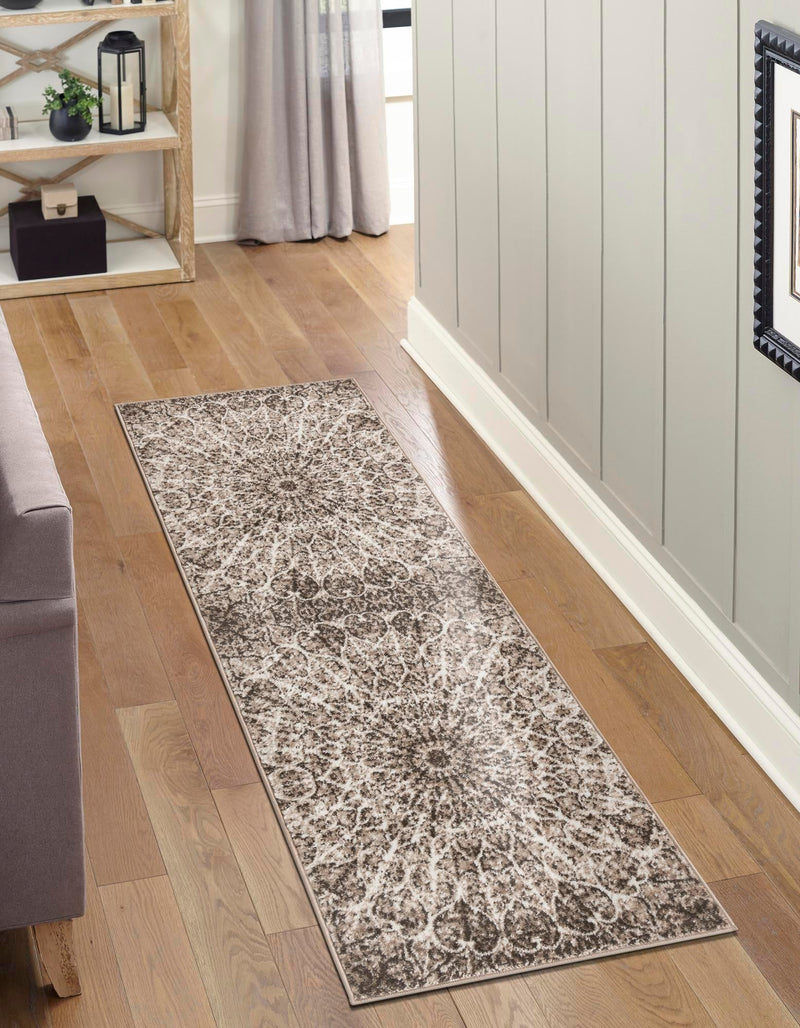 Riviera Elegance Collection Area Rug -  Eze Runner Brown  lifestyle 0