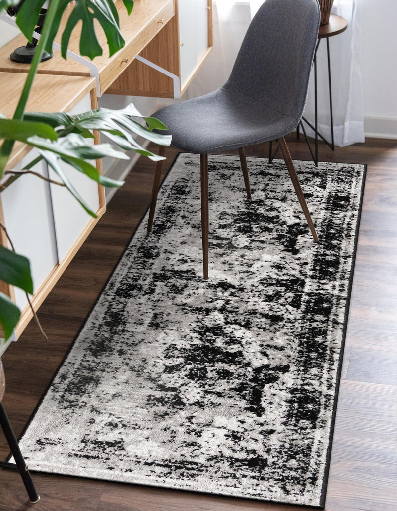 Riviera Elegance Collection Area Rug -  Menton (Black) Runner Black  lifestyle 5