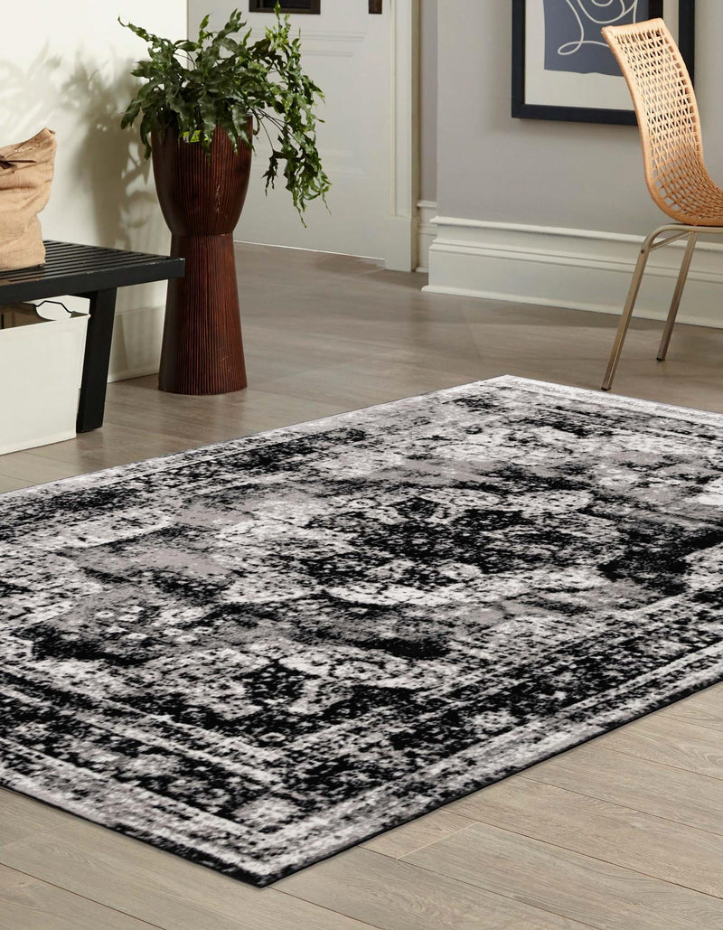 Riviera Elegance Collection Area Rug -  Menton (Black) Rectangle Black  lifestyle 3