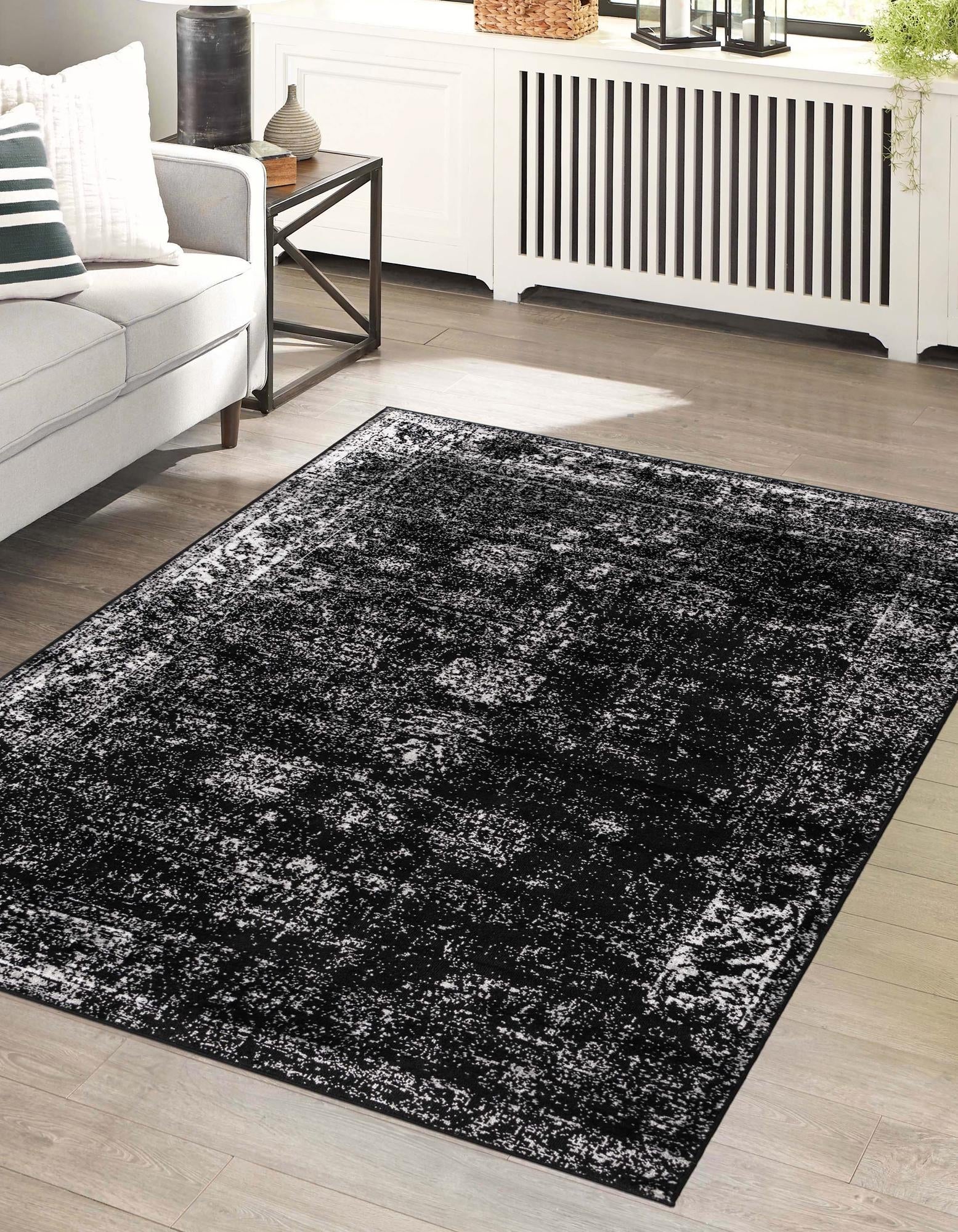 Riviera Elegance Collection Area Rug - Antibes (Black)