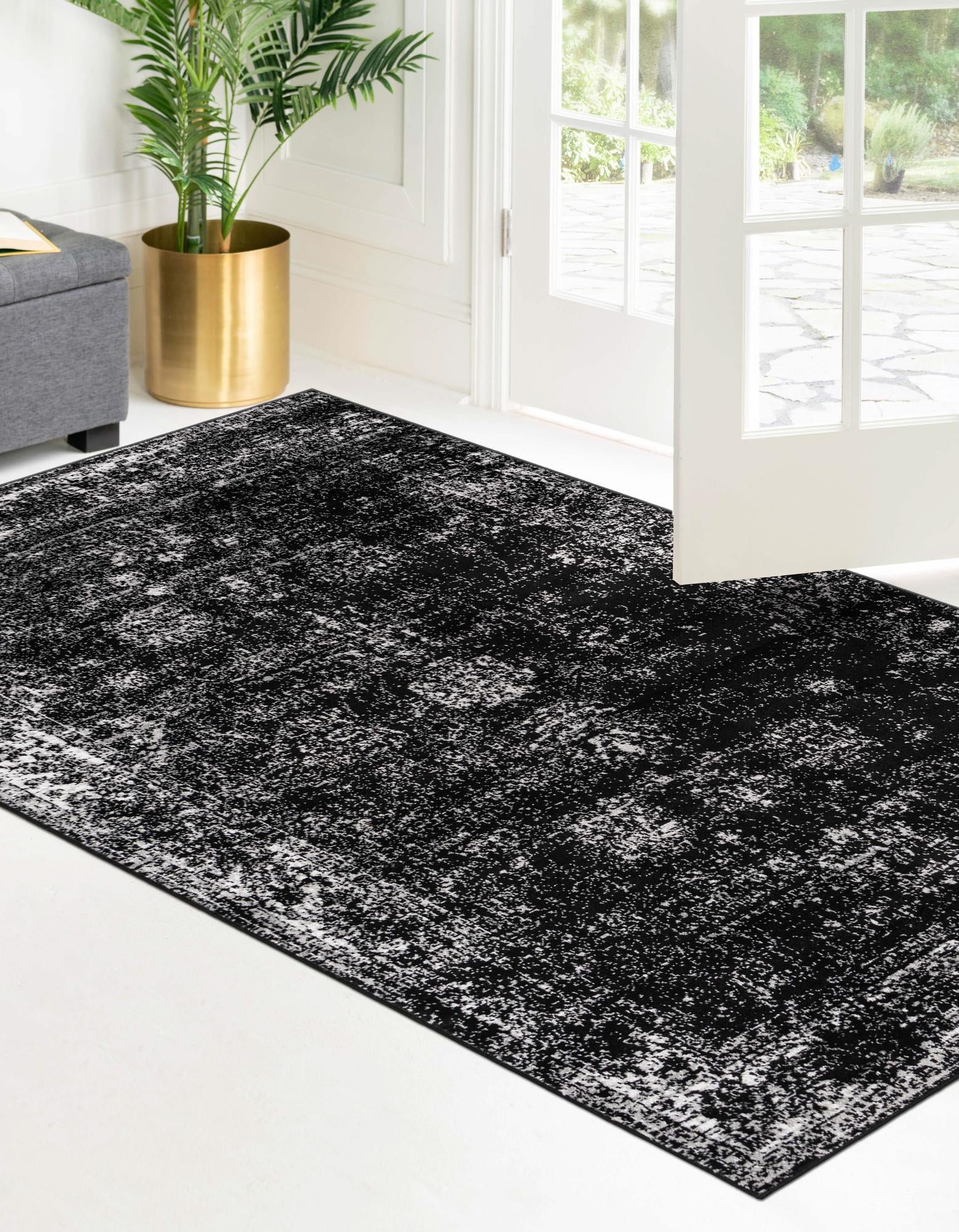 Riviera Elegance Collection Area Rug - Antibes (Black)